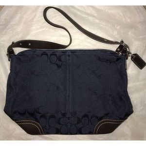 Navy & black signature coach shoulder bag